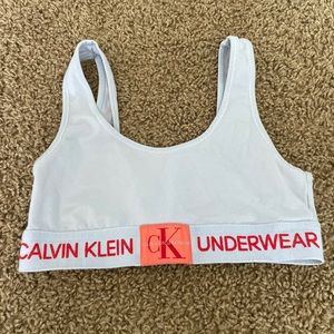 Purple Calvin Klein sports bra